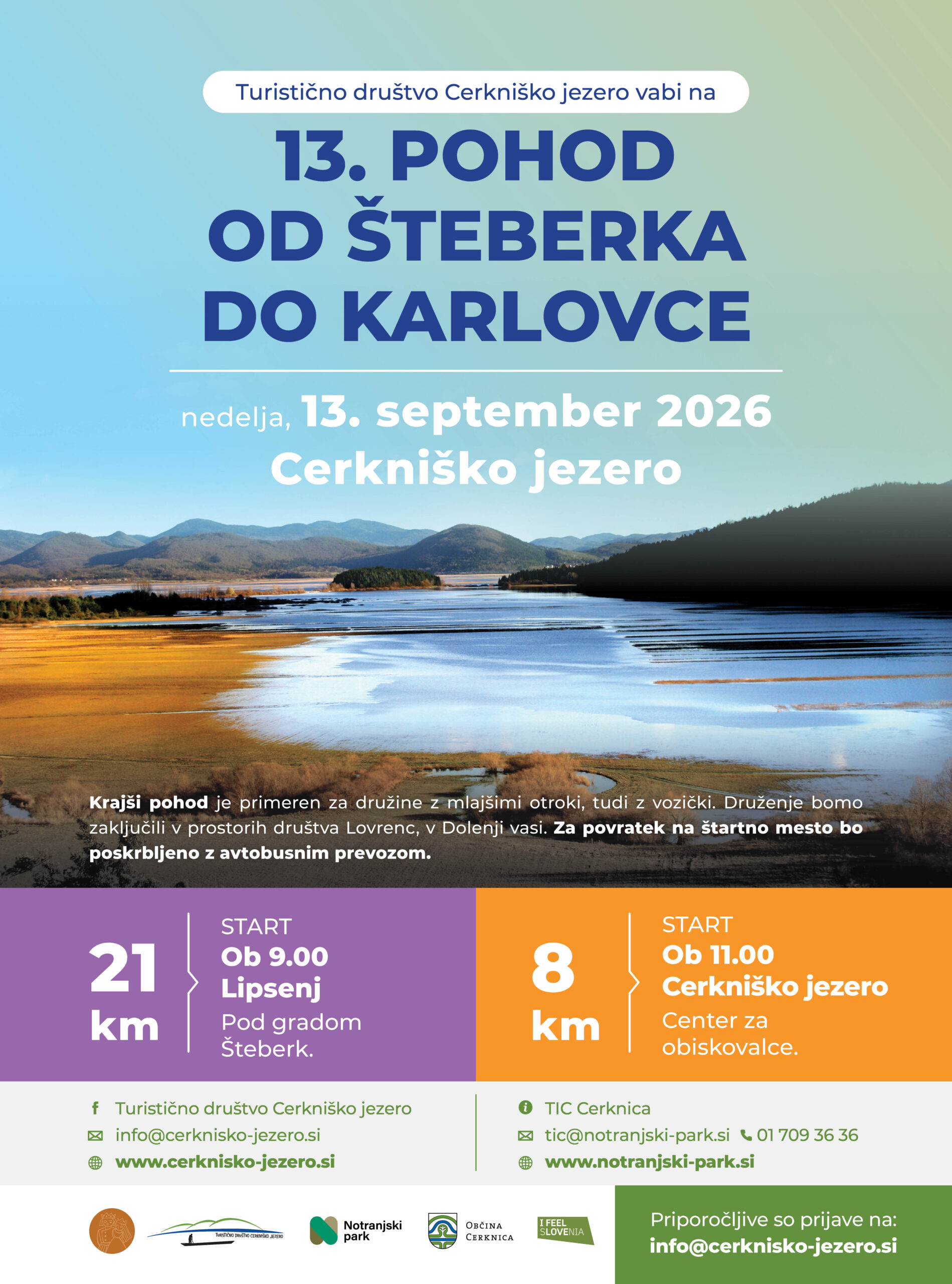 pohod, cerkniško jezero, notranjska, cerknica, turistično društvo